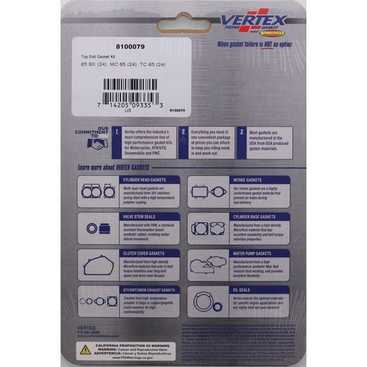 Top End Gasket Kit WINDEROSA 8100079