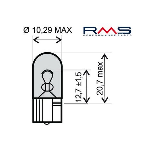 Lamp RMS 246510265 T10 12V 3W