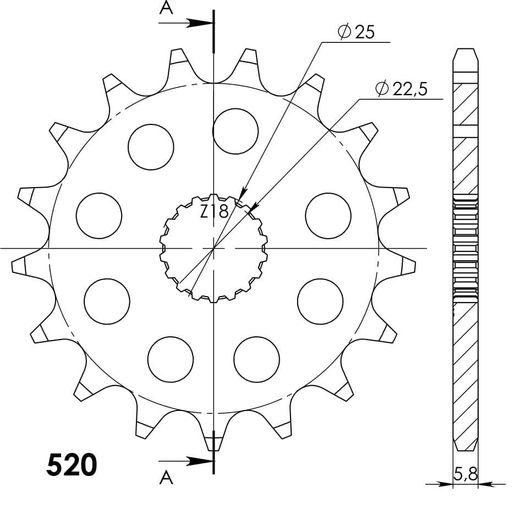 Sprednji verižnik SUPERSPROX STEALTH CST-1185:17.2 17T, 520