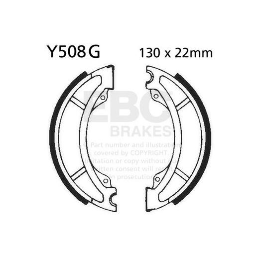 Brake shoe set EBC Y508G grooved includings springs