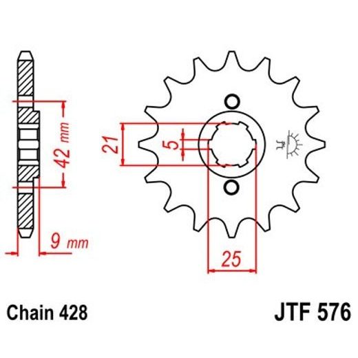 Sprednji verižnik JT JTF 576-17 17T, 428