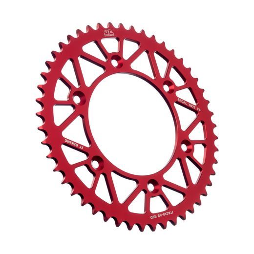 Aluminijasti zadnji verižnik (zobnik) JT JTA 210-49RED 49T, 520 Rdeč