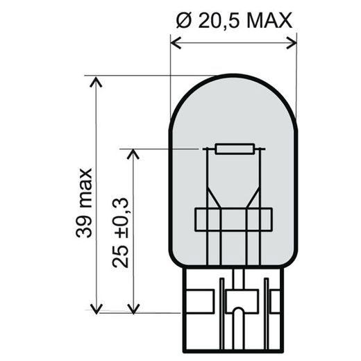 Žarnica RMS 246510381 12V 21W T20 bela
