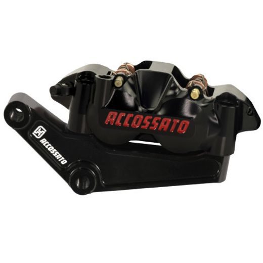 Pair of front radial brake calipers + bracket ACCOSSATO KITA28 for Harley Davidson