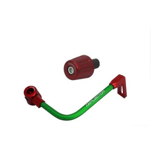 Lever guard in aluminium + left end ACCOSSATO DE004 with green hose and joint right