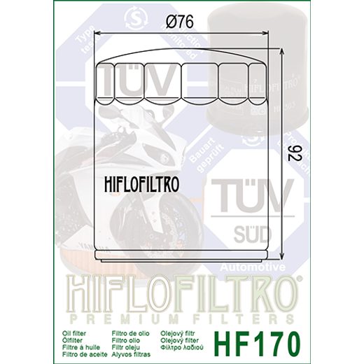 Oljni filter HIFLOFILTRO HF170B Črn