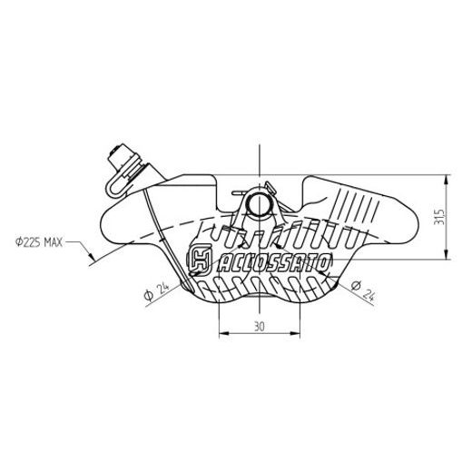 Radial brake caliper ACCOSSATO PZ014 for MiniGp, Pitbike and Scooters
