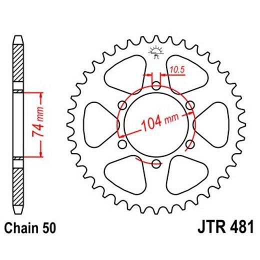 Zadnji verižnik (zobnik) JT JTR 481-42 42T, 530