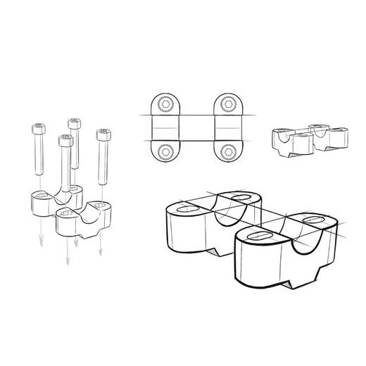 Risers PUIG 21878P srebrna height 20mm, d 32mm