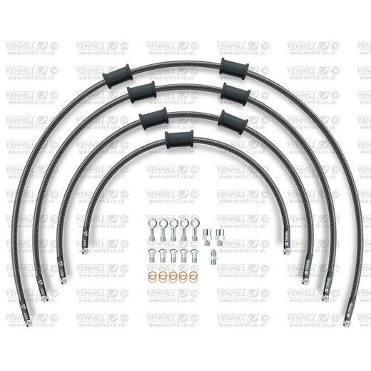 STANDARD Front brake hose kit Venhill POWERHOSEPLUS BMW-10012FS-CB (4 cevi v kompletu) Carbon hoses, stainless steel fittings