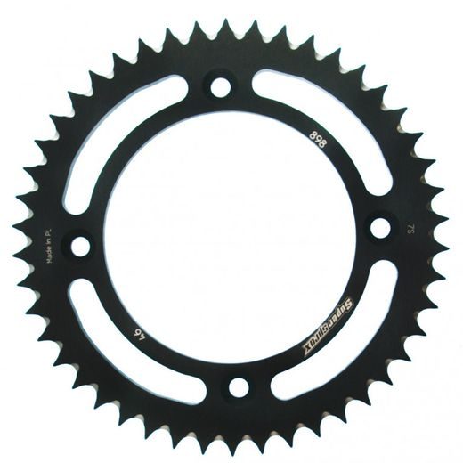 Aluminijasti zadnji verižnik (zobnik) SUPERSPROX RAL-898:46-BLK črna 46T, 428