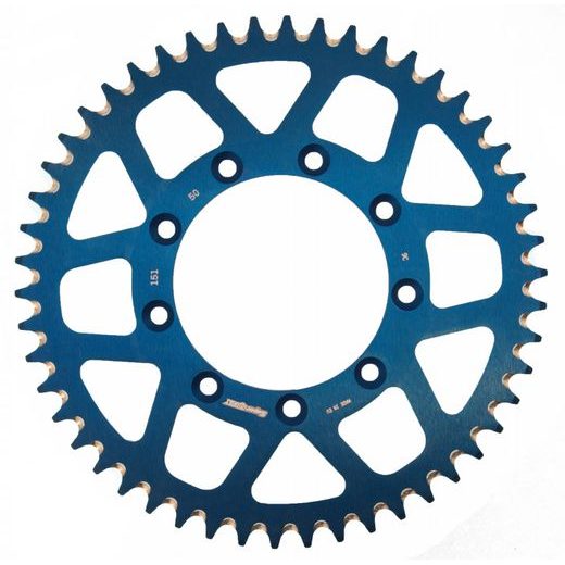 Aluminijasti zadnji verižnik (zobnik) SUPERSPROX RAL-151:50-BLU moder 50T, 520