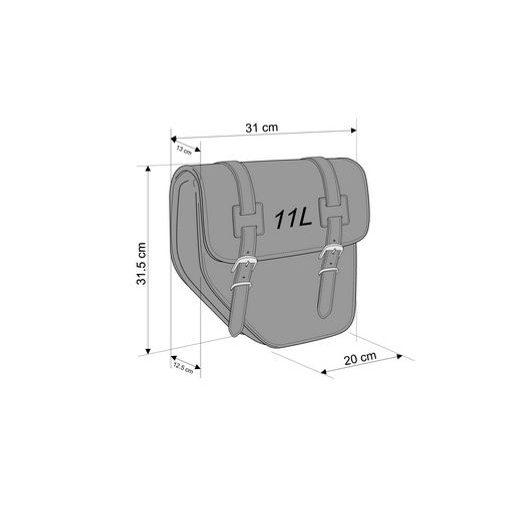 Leather saddlebag CUSTOMACCES IBIZA AP0006N črna right