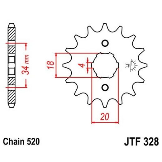 Sprednji verižnik JT JTF 328-12 12T, 520