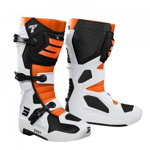 Obutev SHOT RACE 6 A09-24B1-A08-41 black / white / orange 41