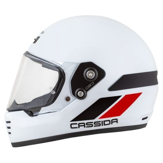 Motocross Helmet CASSIDA FORMX FLATOUT white/ black/ red/ black matt peak XS