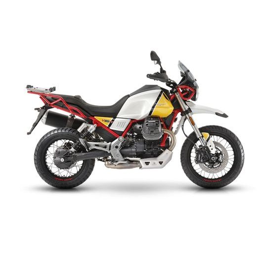 Set of SHAD TERRA TR40 adventure saddlebags and SHAD TERRA aluminium top case TR55 PURE BLACK, including mounting kit SHAD MOTO GUZZI V85TT