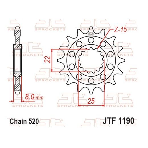 Sprednji verižnik JT JTF 1190-13 13T, 520