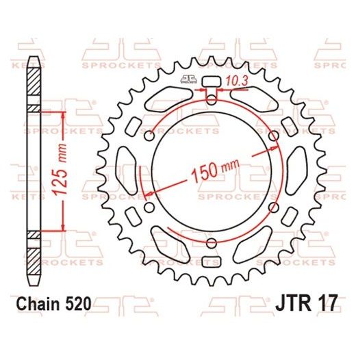 Zadnji verižnik (zobnik) JT JTR 17-46ZBK