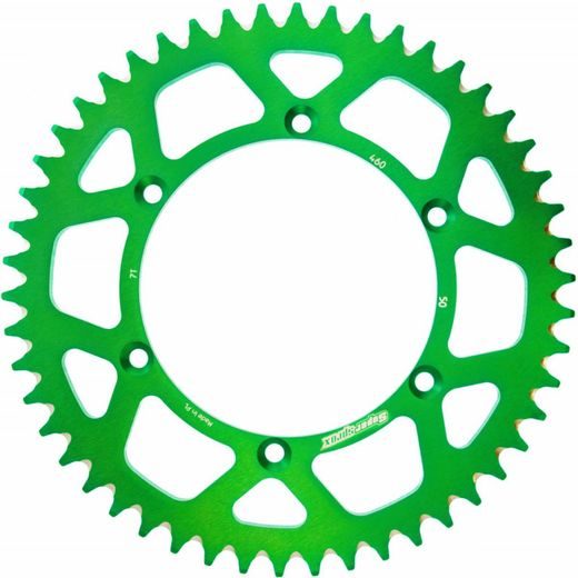 Aluminijasti zadnji verižnik (zobnik) SUPERSPROX RAL-460:50-GRN zelena 50T, 520