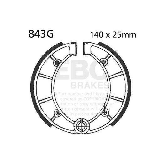 Brake shoe set EBC 843G grooved