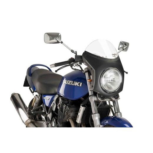 Windshield universal PUIG SEMI-FAIRING 9515W carbon look prozorna