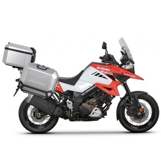 Komplet aluminijastih kovčkov z nosilci in ploščo SHAD TERRA, 37L zadnji kovček in 47L stranski kovčki SHAD SUZUKI DL 1000 V-Strom/ DL 1050 V-Strom