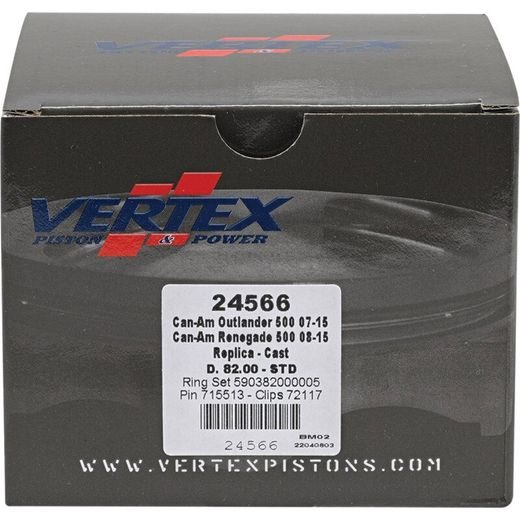 Complete piston VERTEX 24566 Cylinder 82, piston 81,95 mm (Cast)