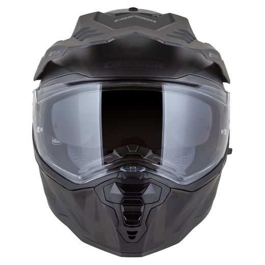 Motocross Helmet CASSIDA ROAD RUNNER TechniX black matt/ black/ grey/ black matt peak S