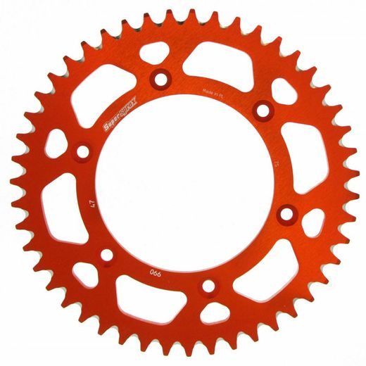 Aluminijasti zadnji verižnik (zobnik) SUPERSPROX RAL-990:47-ORG oranžna 47T, 520