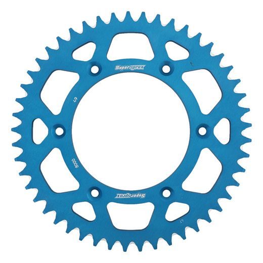 Aluminijasti zadnji verižnik (zobnik) SUPERSPROX RAL-8000:49-BLU moder 49T, 520