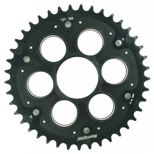 Rear sprocket STEALTH with alloy disc SUPERSPROX RSA-737_525:41-BLK Črn 41T, 520