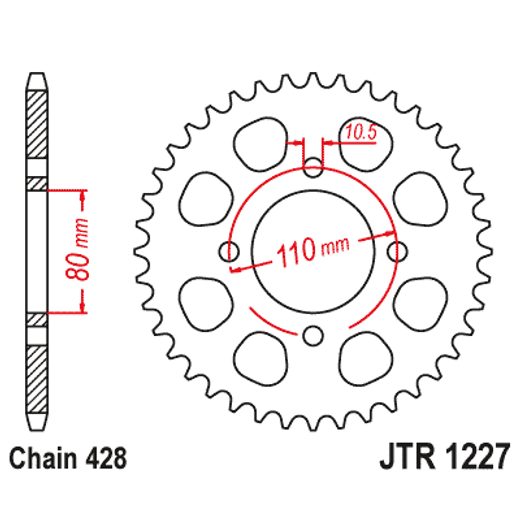 Zadnji verižnik (zobnik) JT JTR 1227-45 45T, 428
