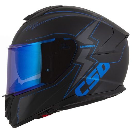 Integralna čelada CASSIDA Integral GT 2.1 Flash matt black/ metallic blue/ dark grey S