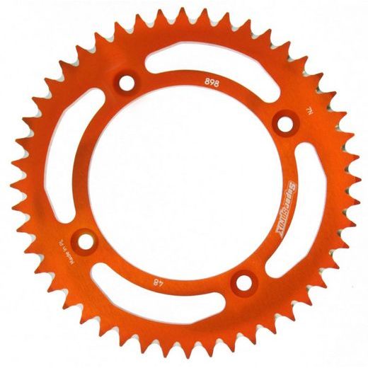 Aluminijasti zadnji verižnik (zobnik) SUPERSPROX RAL-898:48-ORG oranžna 48T, 428