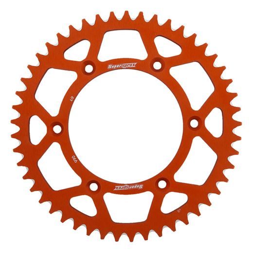 Aluminijasti zadnji verižnik (zobnik) SUPERSPROX RAL-990:49-ORG oranžna 49T, 520