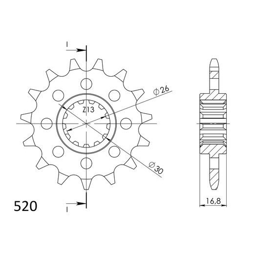 Sprednji verižnik SUPERSPROX CST-1269:16 16T, 520