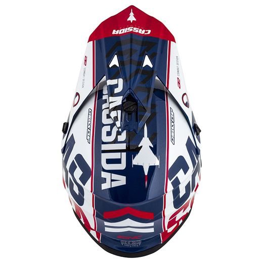 Motocross Helmet CASSIDA CROSS CUP SONIC red / blue /white M