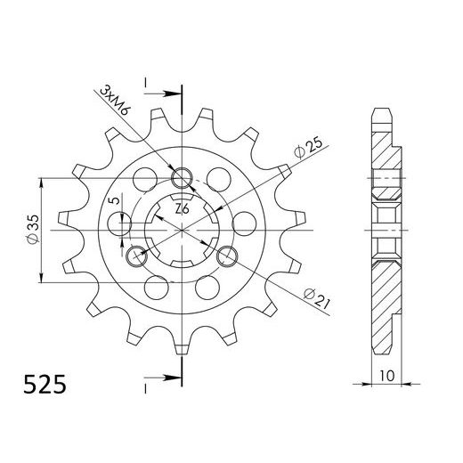 Sprednji verižnik SUPERSPROX CST-1448:14 14T, 525