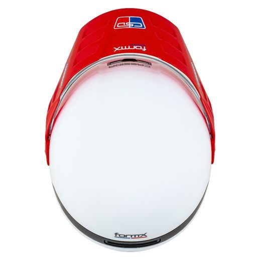 Motocross Helmet CASSIDA FORMX FLATOUT white/ blue/ red/ red peak XS