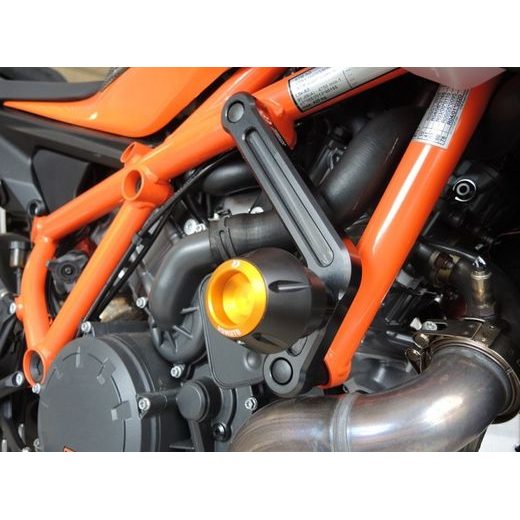 Crash protectors RDMOTO KTM13N bela with silver caps