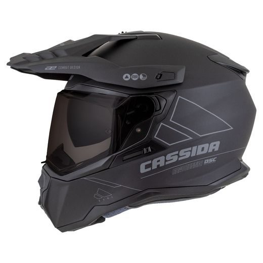 Motocross Helmet CASSIDA ROAD RUNNER DUAL black matt/ dark grey/ black matt peak 2XL