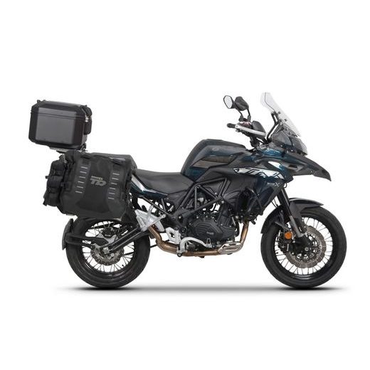 Set of SHAD TERRA TR40 adventure saddlebags and SHAD TERRA aluminium top case TR55 PURE BLACK, including mounting kit SHAD QJMOTOR SRT550