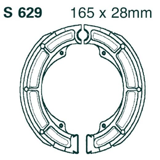 Brake shoe set EBC S629G grooved