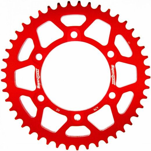 Aluminijasti zadnji verižnik (zobnik) SUPERSPROX RAL-479:45-RED rdeč 45T, 530
