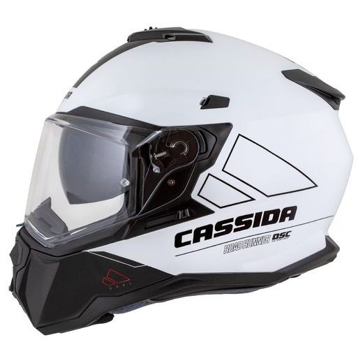 Motocross Helmet CASSIDA ROAD RUNNER DUAL white/ black/ black matt peak S