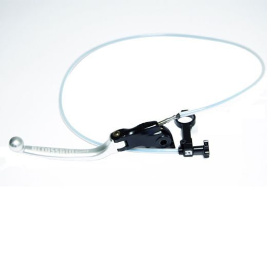Brake lever folding ACCOSSATO RA002 with integrated remote adjuster for original brake master cylinders srebrna