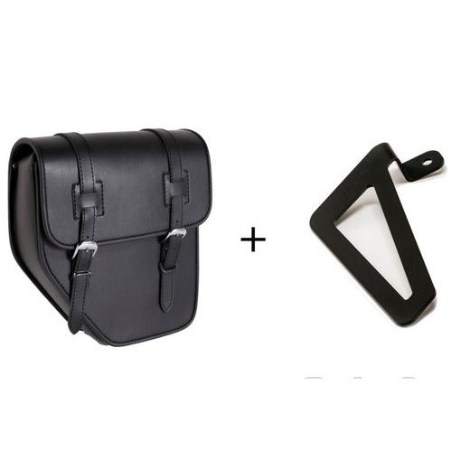 Leather saddlebag CUSTOMACCES IBIZA APM001N črna right, with universal support