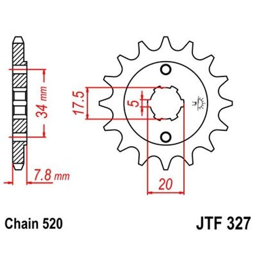 Sprednji verižnik JT JTF 327-11 11T, 520
