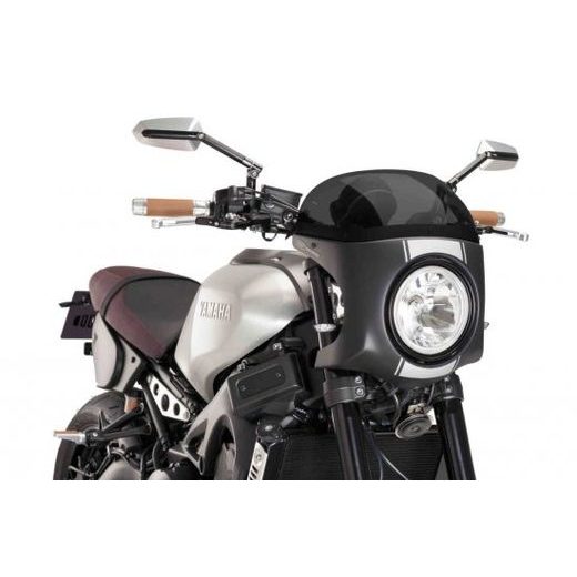 Windshield PUIG SEMI-FAIRING 9554F matt black dark smoke